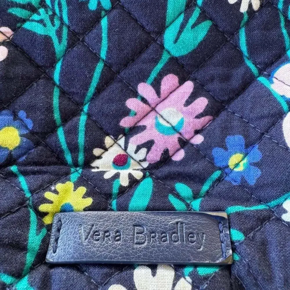 Vera Bradley Floral Quilted Cotton Backpack Midnight Garden pattern